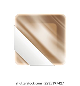 Polyethylene plastic wrapping packages realistic composition with isolated view of container box covered with transparent envelope vector illustration