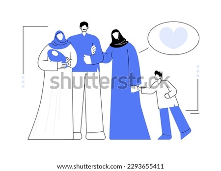 Polygamy abstract concept vector illustration. Marrying multiple spouses, polygamy, group marriage sex, love triangle, threesome, family trust, love friends, legal status abstract metaphor.