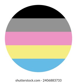 Colores de bandera poligénero con forma de círculo a rayas ilustraciones vectoriales.comunidad LGBT.