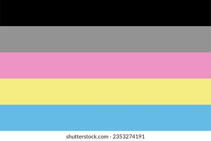 Polygender-Stolz-Flag, Vektorgrafik.Flaches Design.