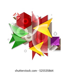 Polygeometric abstract colorful background template
