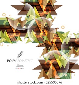 Polygeometric abstract colorful background template