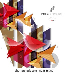 Polygeometric abstract colorful background template