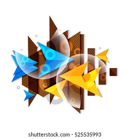 Polygeometric abstract colorful background template