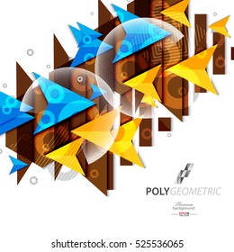 Polygeometric abstract colorful background template