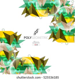 Polygeometric abstract colorful background template