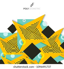 Polygeometric colorful abstract background template layout design