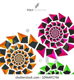 Polygeometric colorful abstract background template layout design