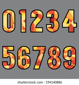 Polygon 0-9 Number Design Vector Illustration