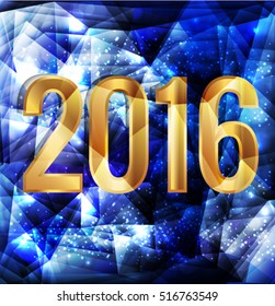 Polygon 2016 greeting card vector background