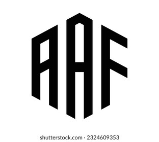 Polygon AAF letter logo design vector template