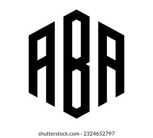 Polygon ABA letter logo design vector template