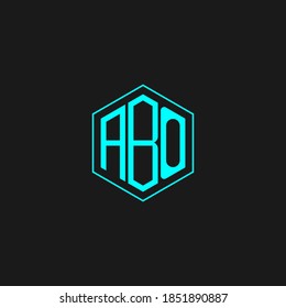polygon ABO letter icon design on black background. Creative letter ABO/A B O logo design. ABO initials Logo design