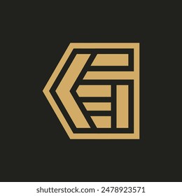 Diseño del logotipo del icono del alfabeto abstracto del polígono