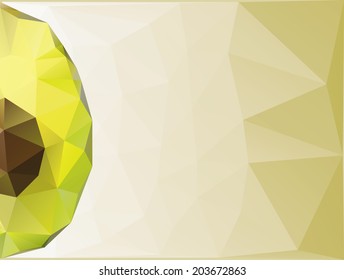 Polygon abstract avocado background