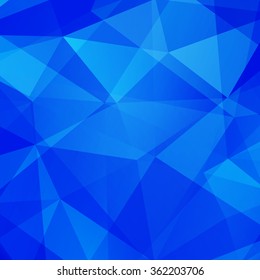 Polygon  abstract background, blue color. Vector illustration