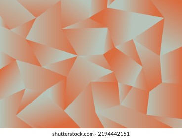 Polygon Abstract Background light green grey with retro tangerine gradient