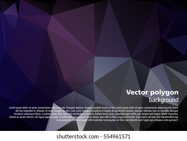 Polygon abstract background with violet and grey color