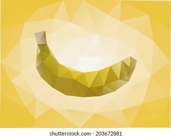 Polygon abstract banana background