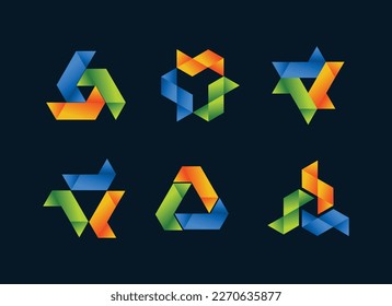 Polygon Abstract Design Elements Bundle