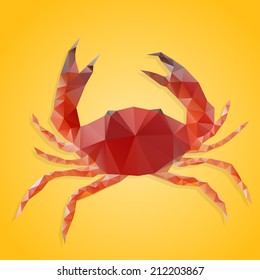 Polygon abstract illustration of crab