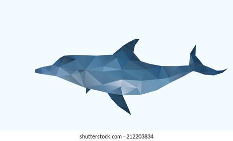 Polygon abstract illustration of dolphin