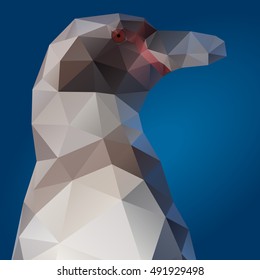 Polygon abstract illustration of penguin