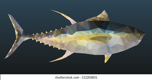 Polygon abstract illustration of tunny