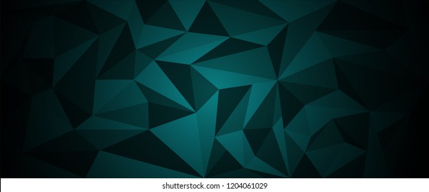 Polygon abstract mosaic background template. Horizontal banner element.