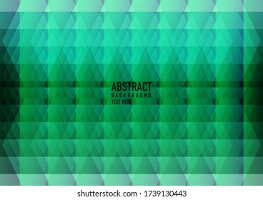 Polygon abstract on green gradient background. Light green gradient vector shining triangular pattern. An elegant bright illustration. Triangular pattern for your business design.