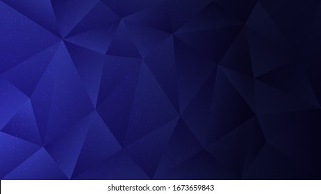 Polygon abstract shapes dots blue dark gradient vector background