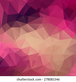 Polygon abstract texture in pink colors background for web design