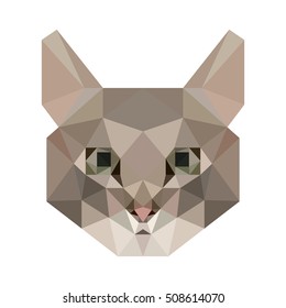 POLYGON ANIMAL PET CAT POLY POP ART POLYGONAL ICON LOGO TEMPLATE