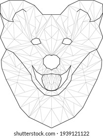 Polygon animal pet dog line polygonal icon logo template geometric vector