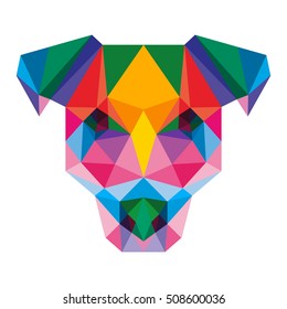 POLYGON ANIMAL PET DOG POP ART POLYGONAL ICON LOGO TEMPLATE