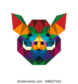 POLYGON ANIMAL PET POLY BOAR POPART. ICON LOGO TEMPLATE