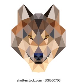 POLYGON ANIMAL PET POLYGONAL WOLF DOG POLY LINE OUTLINE ICON LOGO TEMPLATE SET