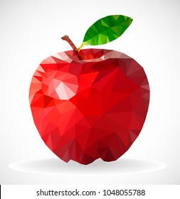 Polygon apple - low poly apple