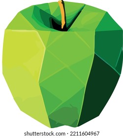 Polygon apple - low poly apple