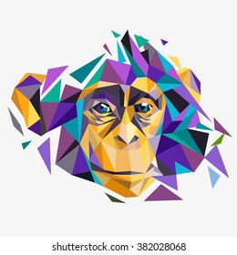 polygon art geometric monkey face
