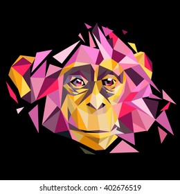 Polygon Art Geometric Monkey Face