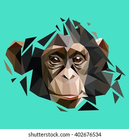 polygon art geometric monkey face