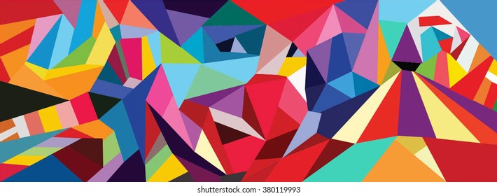 polygon art geometry illustration of circus clown carnival background