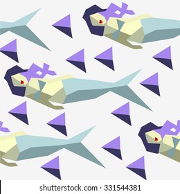 polygon art triangle geometric illustration of mermaid