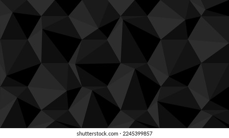 Polygon background. Black crystal mosaic background. Wallpaper Design Vector