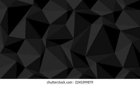 Fondo polígono. Fondo de mosaico de cristal negro. Vector de diseño de fondo de escritorio