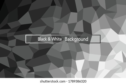 Polygonhintergrund, Schwarz-Weiß-Abschluss. Vektorhintergrund-Design. Werbebanner.