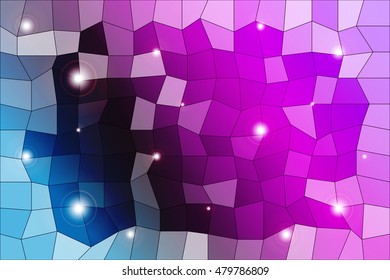 polygon background of blue and purple color with a bright central part of the selection. vector illustration. geometrical composition. for design, presentations, wallpapers