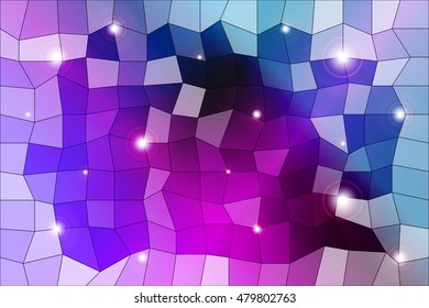 polygon background of blue and purple color with a bright central part of the selection. vector illustration. geometrical composition. for design, presentations, wallpapers