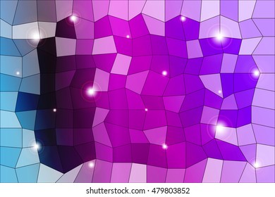 polygon background of blue and purple color with a bright central part of the selection. vector illustration. geometrical composition. for design, presentations, wallpapers